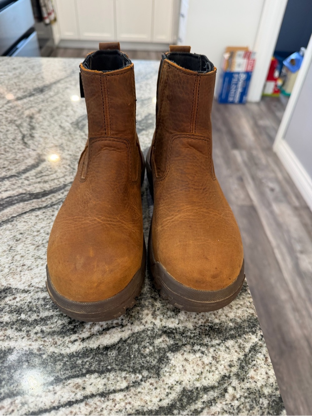 Caterpillar Brown Leather Pull-On SteelToe Boots